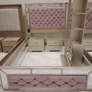 Inicio Cama Real-Rosa Capitoné